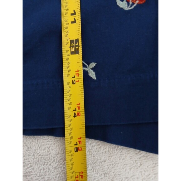 St John's Bay Preppy Shorts 12 Embroidered Cherries Front Pockets Blue & Red - Picture 5 of 13